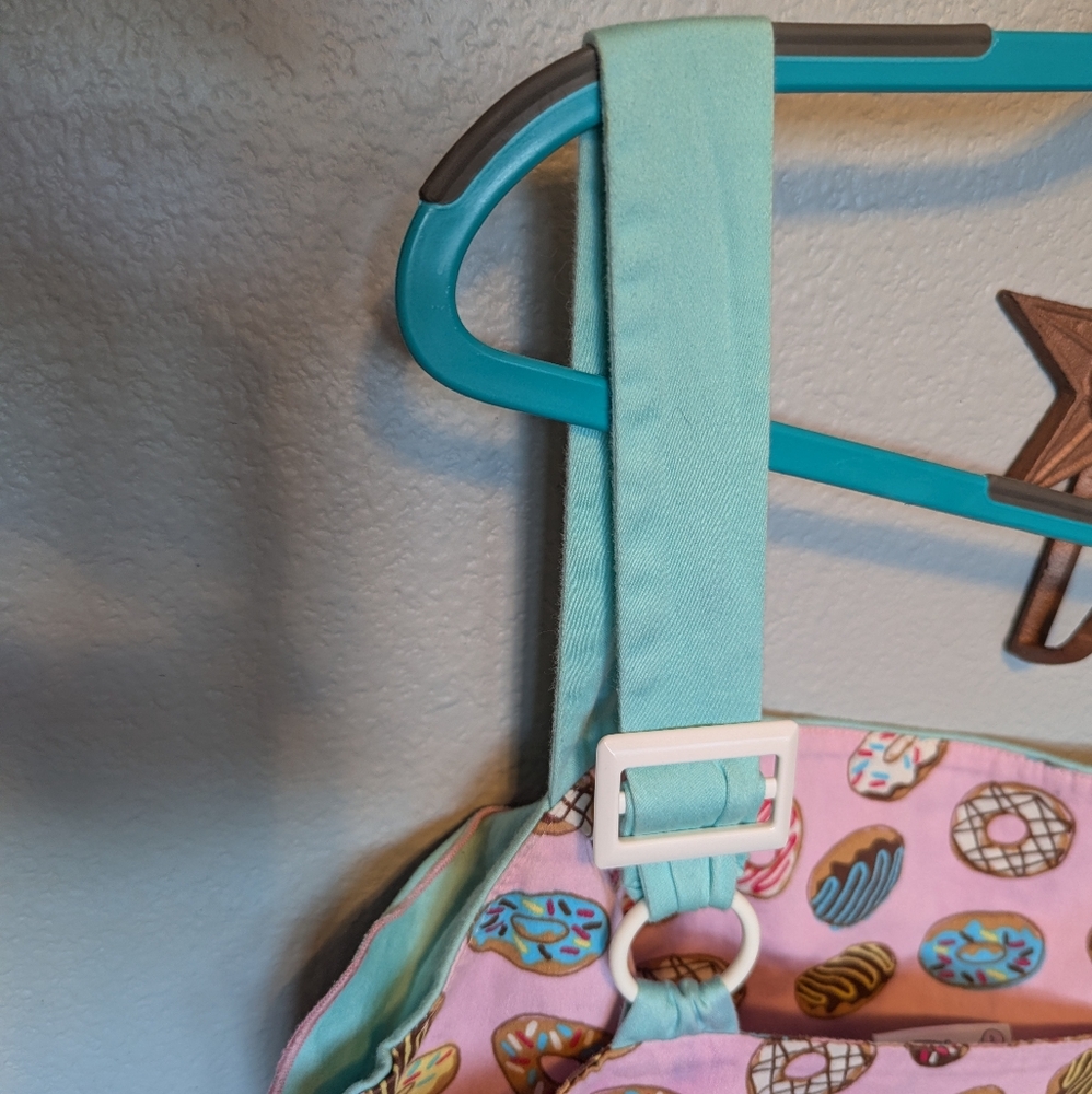 Pinup Girl Golightly Rockabilly Donut-Print Dress in Aqua and Pink - Picture 3 of 5